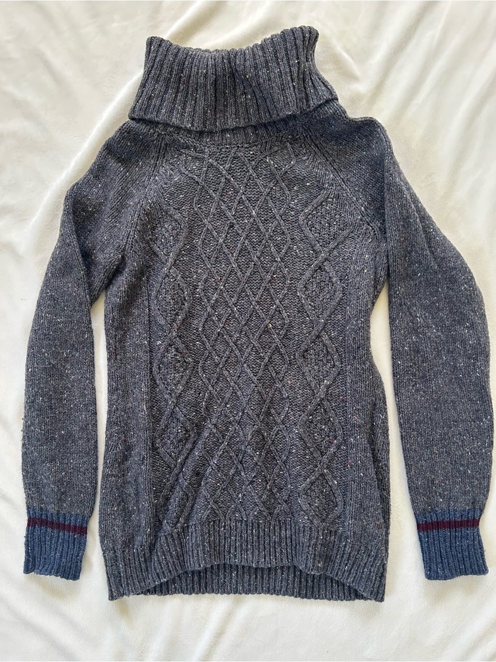 Ruff Hewn Charcoal Cable-Knit Turtleneck Sweater
